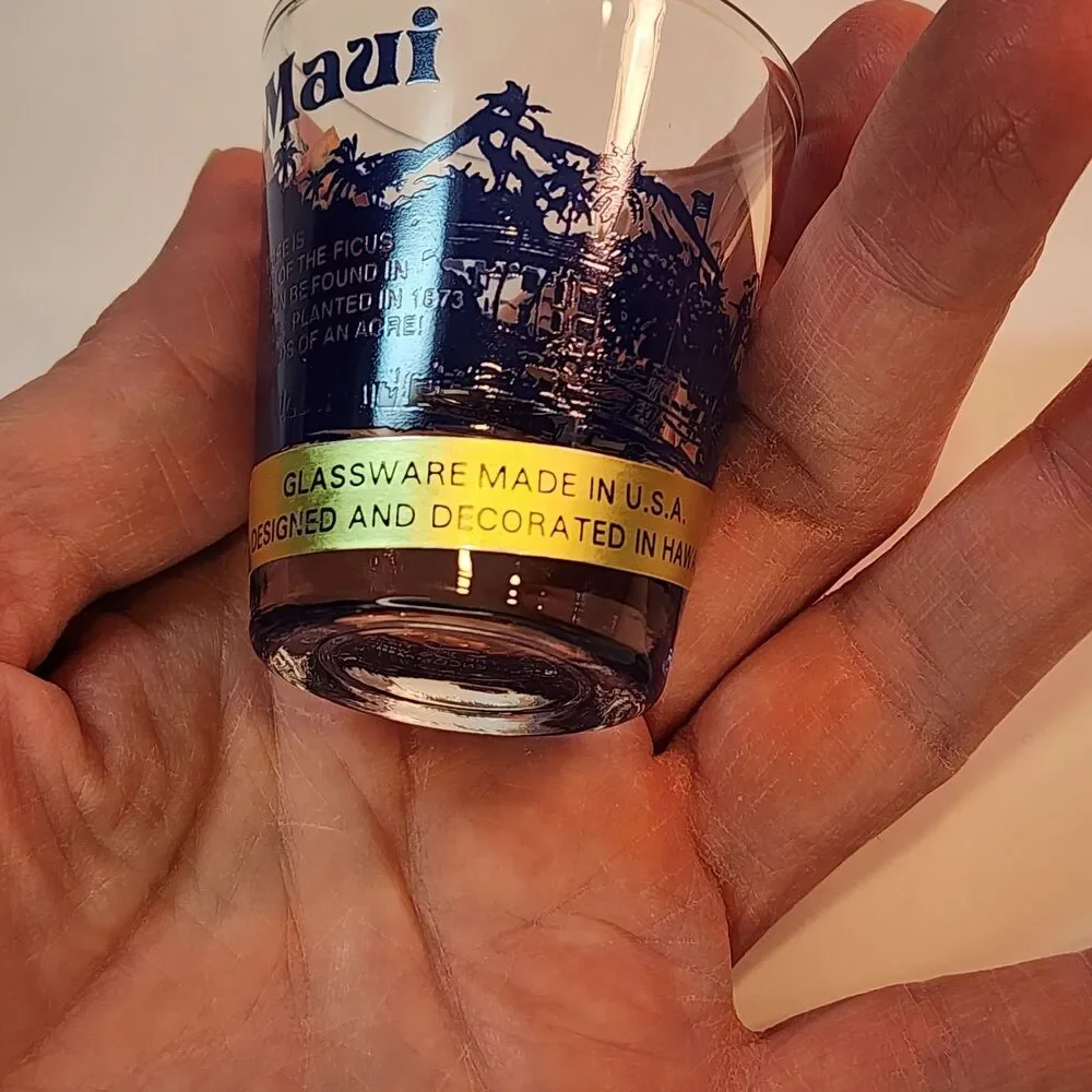 Vintage Maui Hawaii Shot Glass Lot - Hard Rock Cafe & Planet Hollywood Shooters